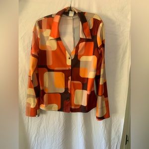 Retro Multi-Color Long Sleeve Button Down Shirt